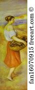 Baskets Art Print - Girl With A Basket Of Fish