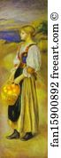 Orange Art Print - Girl With A Basket Of Oranges