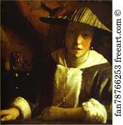 Flute Art Print - Girl With A Flute