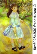 Marie Art Print - Girl With A Hoop (Marie Goujon)