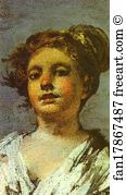 Girl With A Jug Aguadora Art Print - Girl With A Jug (Aguadora). Detail