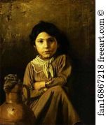 Vasily Perov Art Print - Girl With A Pitcher