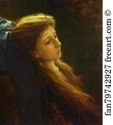 Ivan Kramskoy Art Print - Girl With A Tress