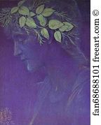 Purple Art Print - Girl's Head