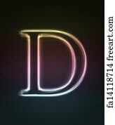 Free art print of Glowing font. Shiny letter D. Glowing neon letter ...