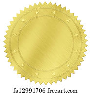 Free Art Print Of Gold Seal Label With Clipping Path Included 