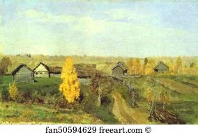 1889 Oil On Canvas The Russian Museum Art Print - Golden Autumn. Village