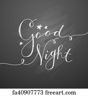 Free art print of Good night lettering typography. Good night lettering ...