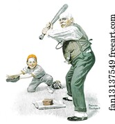 Grandpa Art Print - Gramps At The Plate
