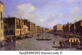 Santo Art Print - Grand Canal: Looking South-East From The Campo Santo Sophia To The Rialto Bridge