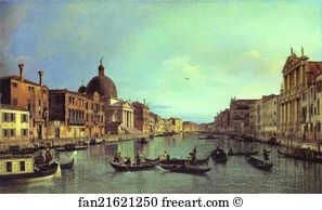 South West Art Print - Grand Canal: Looking South-West From The Chiesa Degli Scalzi To The Fondamenta Della Croce, With San Simeone Piccolo