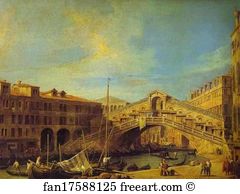 Canal Art Print - Grand Canal: The Rialto Bridge From The South