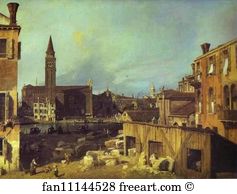 Carità Art Print - Grand Canal: The Stonemason's Yard; Santa Maria Della Carità From The Campo San Vidal