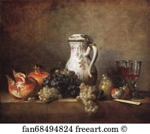 Pomegranate Art Print - Grapes And Pomegranates