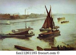 Battersea Art Print - Grey And Silver: Old Battersea Beach