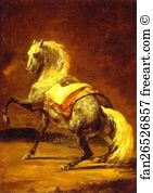 Jean Louis Andre Theodore Gericault Art Print - Grey Dapple Horse