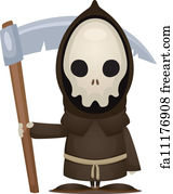 Free art print of Scary Grim Reaper. Scary grim reaper skull on a smoky ...