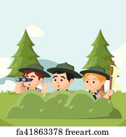 Free art print of Animal cartoon hiding behind tree | FreeArt | fa6447921