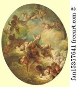 Group Art Print - Groups Of Children In The Sky ("a Swarm Of Cupids")