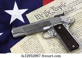 Military Art Print - Gun And Constitution