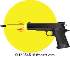 Free art print of Comic cartoon firing gun. Retro comic book style