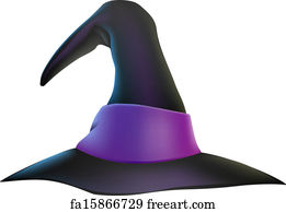 Free art print of Cartoon skull wearing witch hat. Freehand drawn