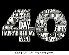 Free 40Th Birthday Art Prints and Artworks | FreeArt