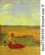 1827 Oil On Canvas The Tretyakov Gallery Art Print - Harvesting. Summer