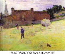 Hay Art Print - Hay-Making In Brittany
