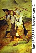 1565 Oil On Panel Narodni Gallery Art Print - Haymaking (July). Detail