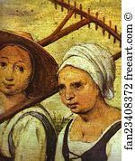 1565 Oil On Panel Narodni Gallery Art Print - Haymaking (July). Detail