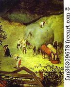 1565 Oil On Panel Narodni Gallery Art Print - Haymaking (July). Detail