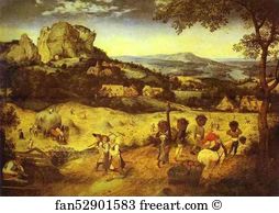 1565 Oil On Panel Narodni Gallery Art Print - Haymaking (July)