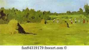 Mounted On Cardboard The Russian Museum Art Print - Haymaking