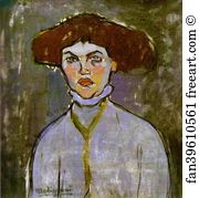 Moderne Art Print - Head Of A Young Woman