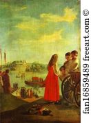 Nikifor Krylov Art Print - Healing Of A Sick Man In A Town Of Bezhezk