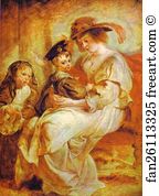 Hélène Art Print - Helene Fourment With Her Children