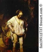 1654 Oil On Canvas National Gallery Art Print - Hendrickje Bathing In A River