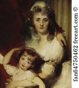 His Wife And His Daughter Art Print - Henry Cecil, 10th Earl Of Exeter, Later 1st Marquess, With His Wife Sarah, Countess Of Exeter, And Daughter, Lady Sophia. Detail