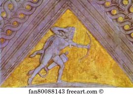 1465 74 Detail Of Ceiling Fresco Palazzo Ducale Art Print - Heracles