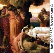 Wrestling Art Print - Hercules Wrestling With Death For The Body Of Alcestis. Detail