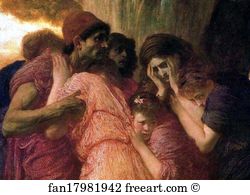 Wrestling Art Print - Hercules Wrestling With Death For The Body Of Alcestis. Detail