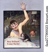  Art Print - Hey Fellers, Come On In!