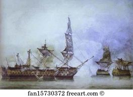 1806 Art Print - 'his Majesty's Ship "victory", Capt. E. Harvey, In The Memorable Battle Of Trafalgar Between Two French Ships Of The Line'