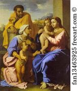 The Holy Family With St John The Baptist Art Print - Holy Family With John The Baptist And St. Elizabeth