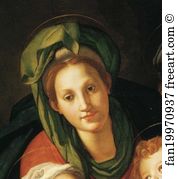 St Anne And The Infant St John Art Print - Holy Family With St. Elizabeth (Or St. Anne? ) And The Infant St. John The Baptist. Detail