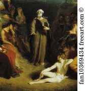 1791 Art Print - Homer Reciting His Poems. Detail
