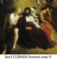 Reciting Art Print - Homer Reciting His Poems. Detail
