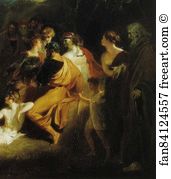 1791 Art Print - Homer Reciting His Poems. Detail