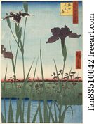 One Art Print - Horikiri Iris Garden (Horikiri No Hanash�? Bu), From The Series One Hundred Famous Views Of Edo (Meisho Edo Hyakkei)
